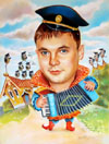 шарж пастелью