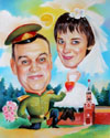 шарж пастелью